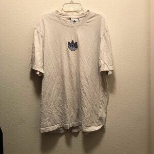 Adidas Originals 3D Trefoil White Blue Short Sleeve T-Shirt Men Medium